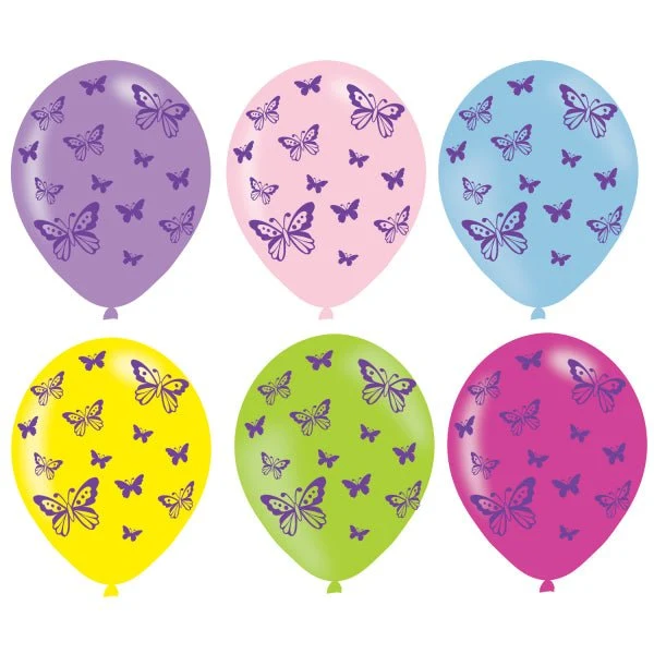 Schmetterling Luftballons 27,5cm 6Stück