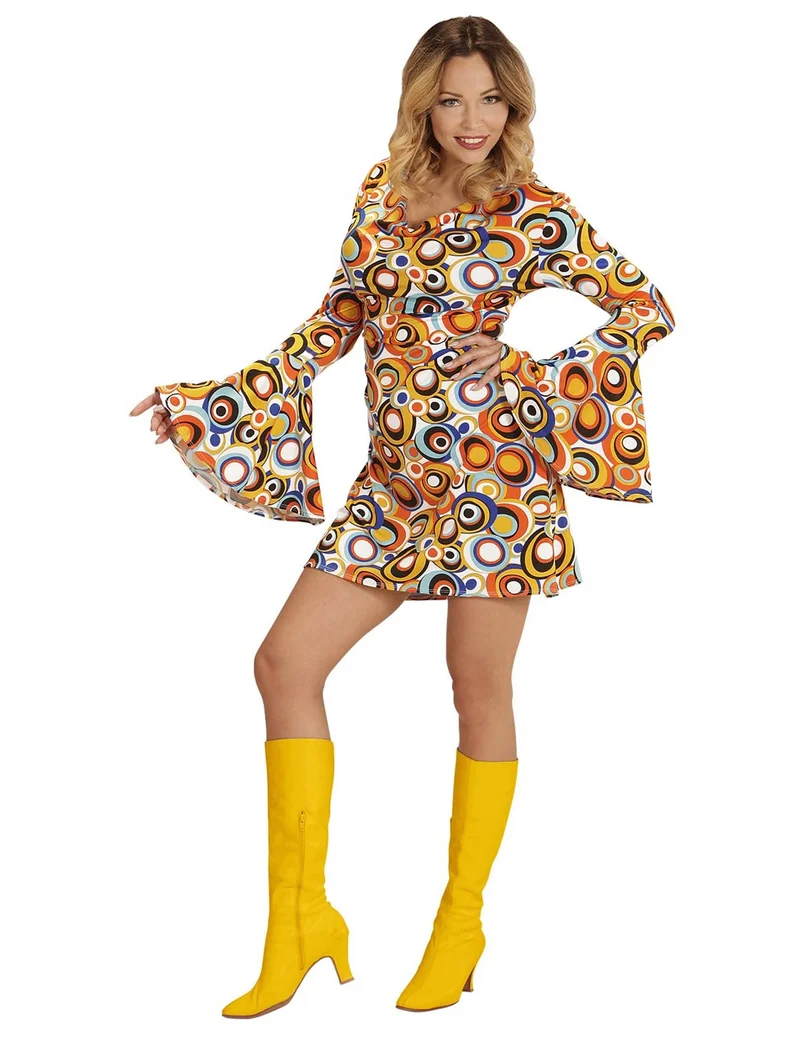 Seventies-Discokostüm für Damen bunt