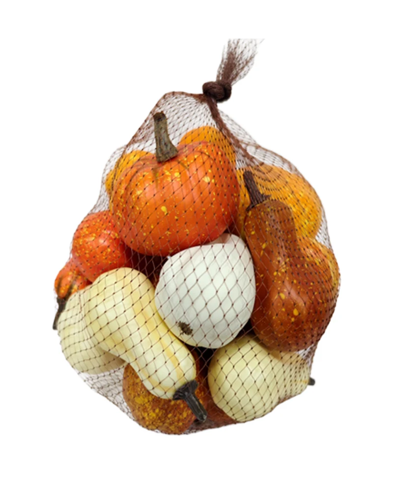 Herbstfarbene Zier Kürbis Deko 20er-Set 7x6,5cm
