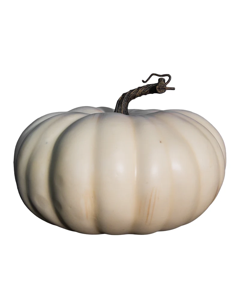 Cremeweißer Zier Kürbis als Deko 26x17cm