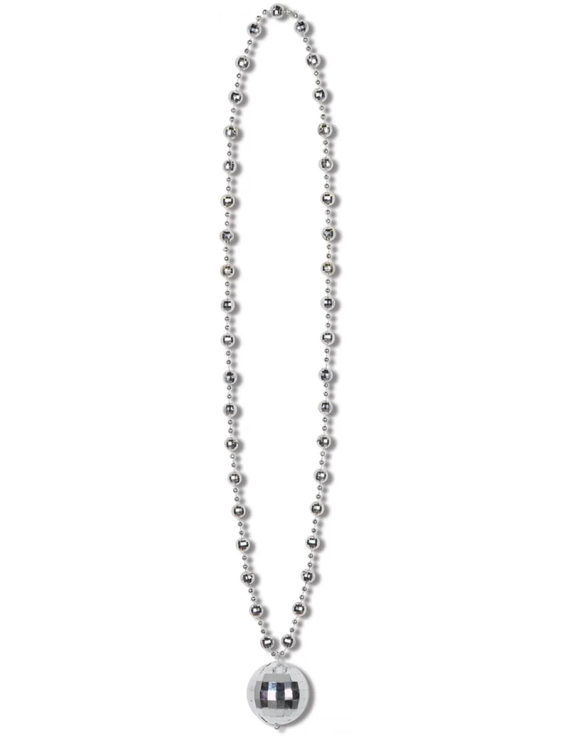 Silberne Kette mit Discokugel