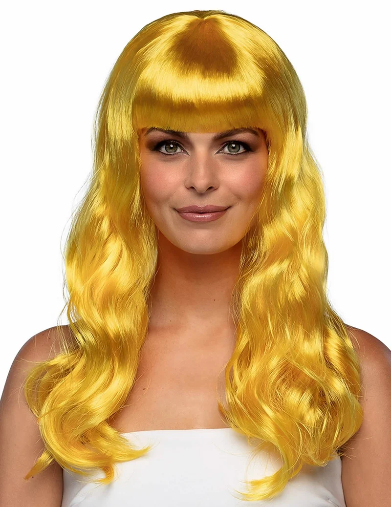 Gelbe Langhaar-Perücke für Damen
