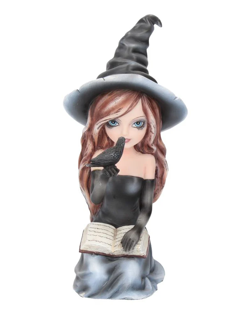 Hexenfigur Regan mit Rabe 15cm