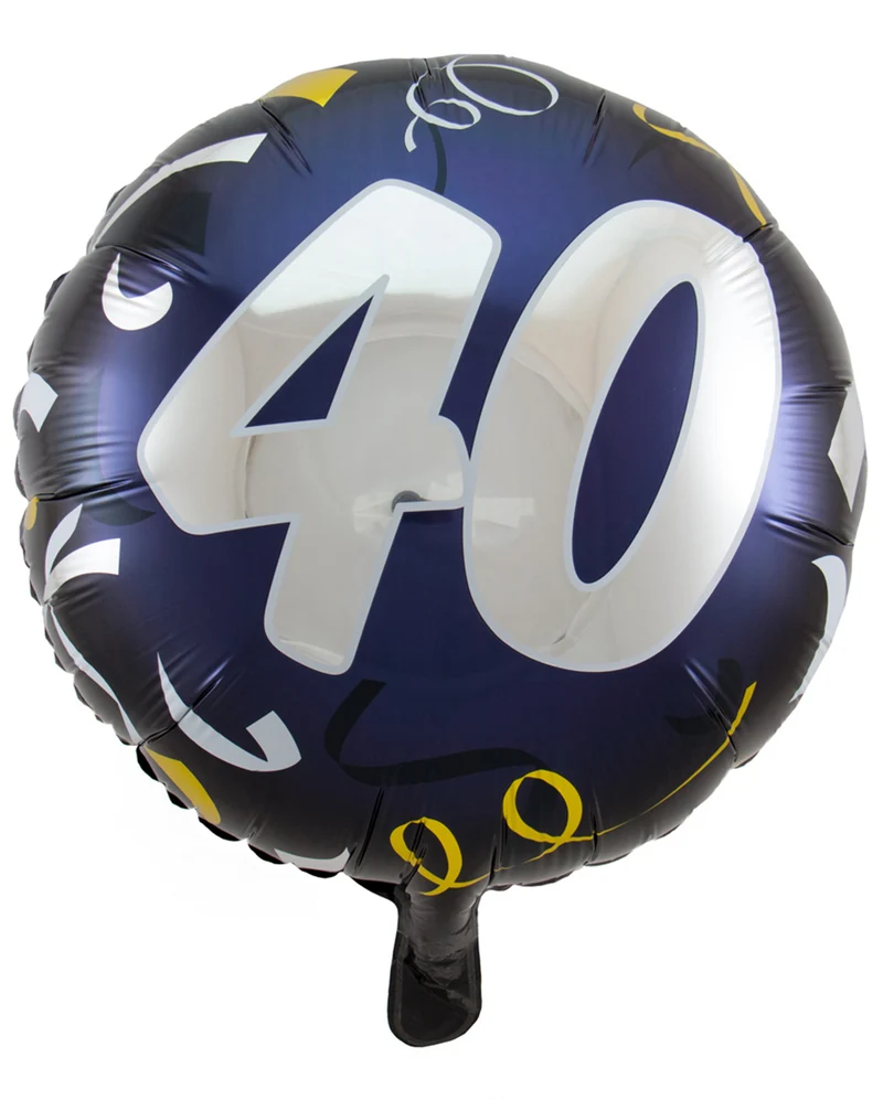 Folienballon 40 schwarz-gold 45cm