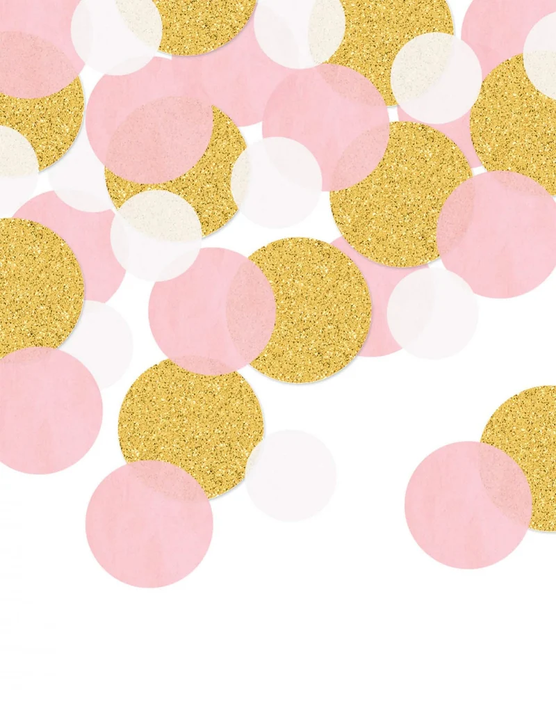 Runde Tischkonfetti rosa und gold glitzernd 42 g gemischt