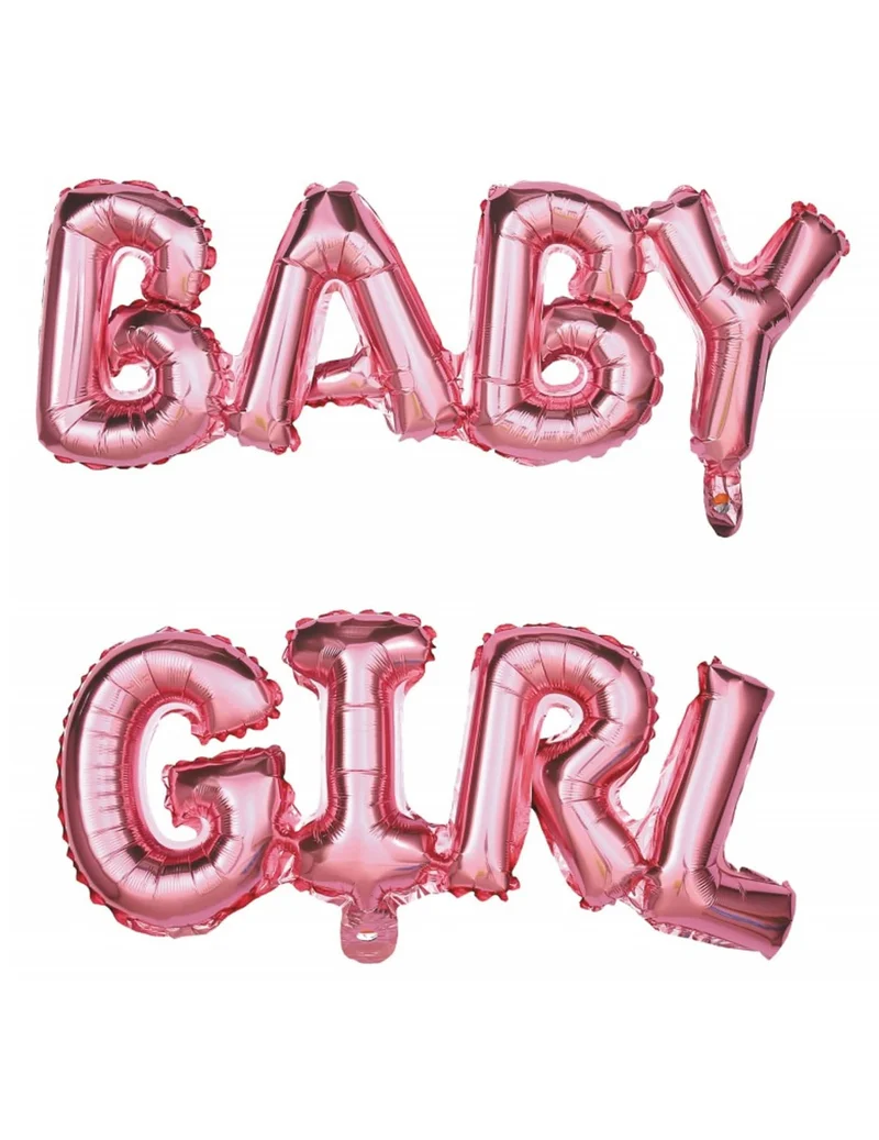 Aluminium-Folienballons Buchstaben Baby Girl Rosa 118 x 24 cm Babyparty Dekoration