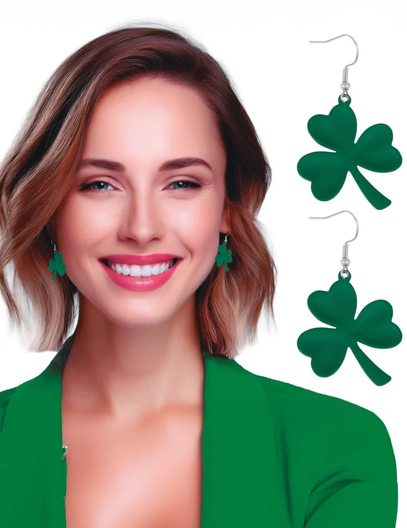 St. Patrick's Day Kleeblatt Ohrringe