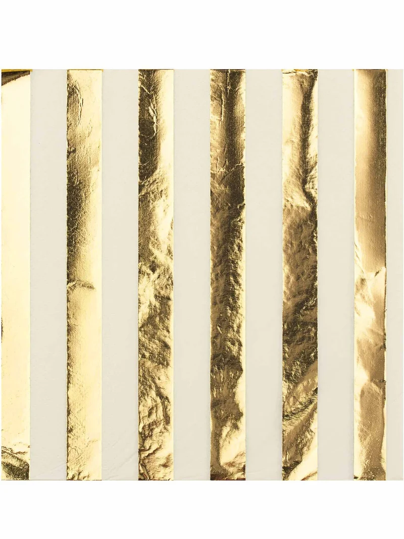16 weiß-gold gestreifte Papierservietten 33 x 33 cm