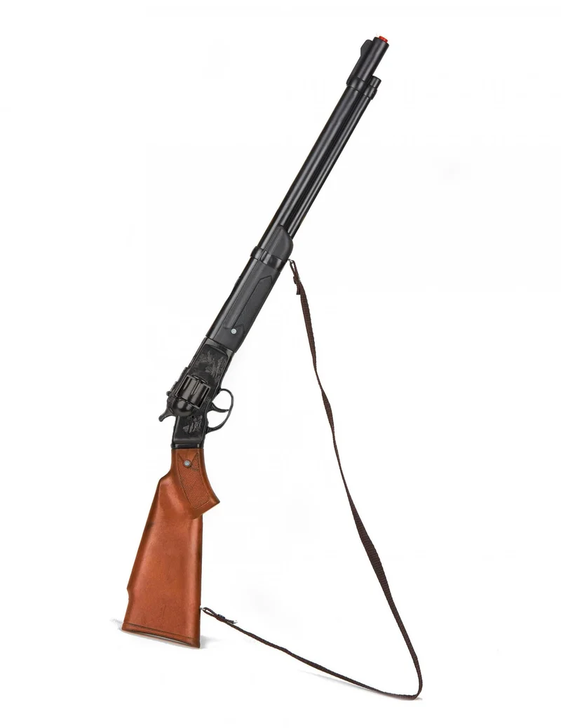 Gewehr mit 8 Schuss Western Spielzeug-Waffe braun-grau