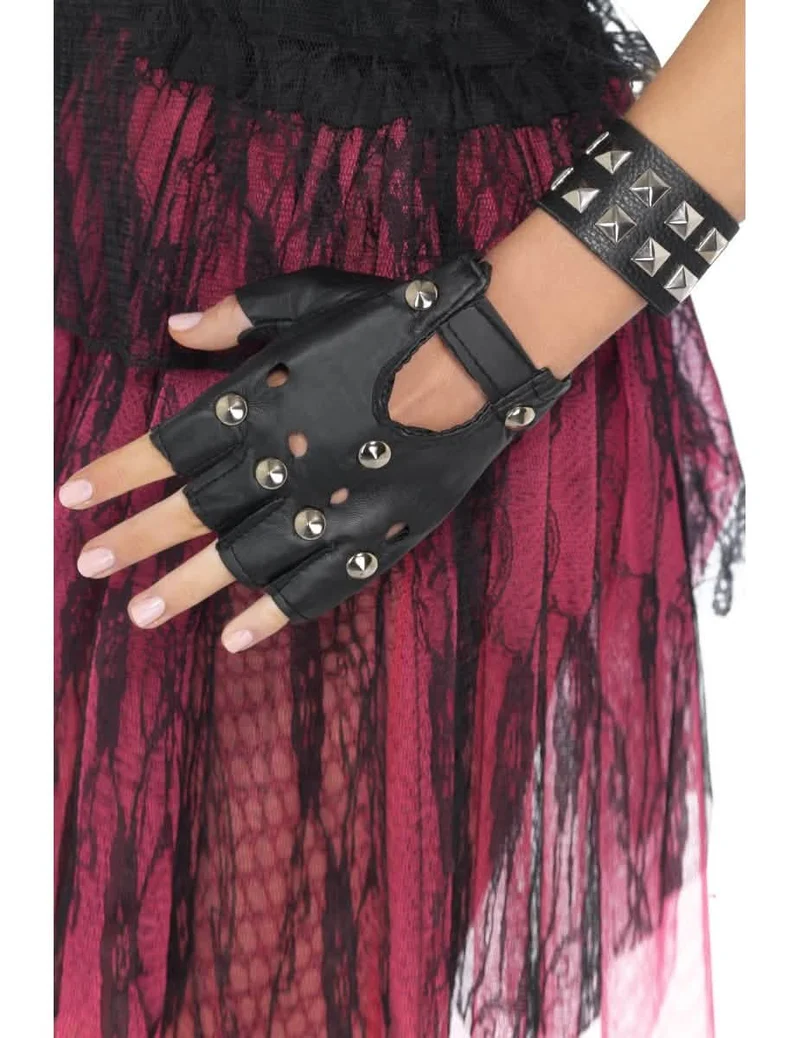 Punk-Armband schwarz für Erwachsene
