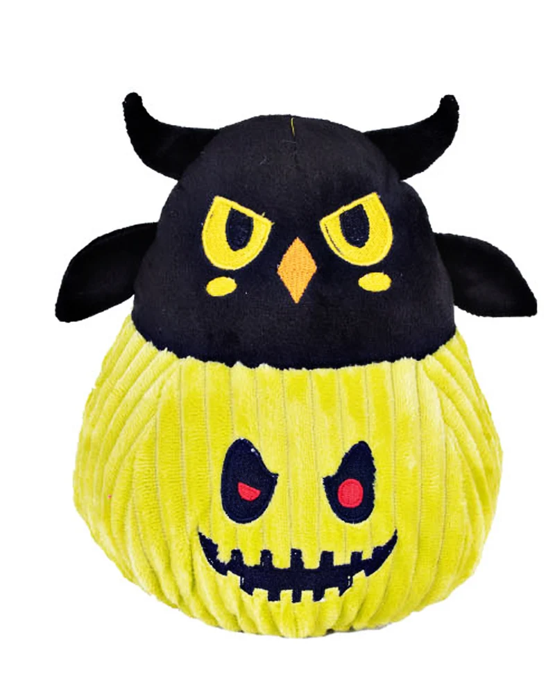 Halloween Hundespielzeug Kürbis mit Eule