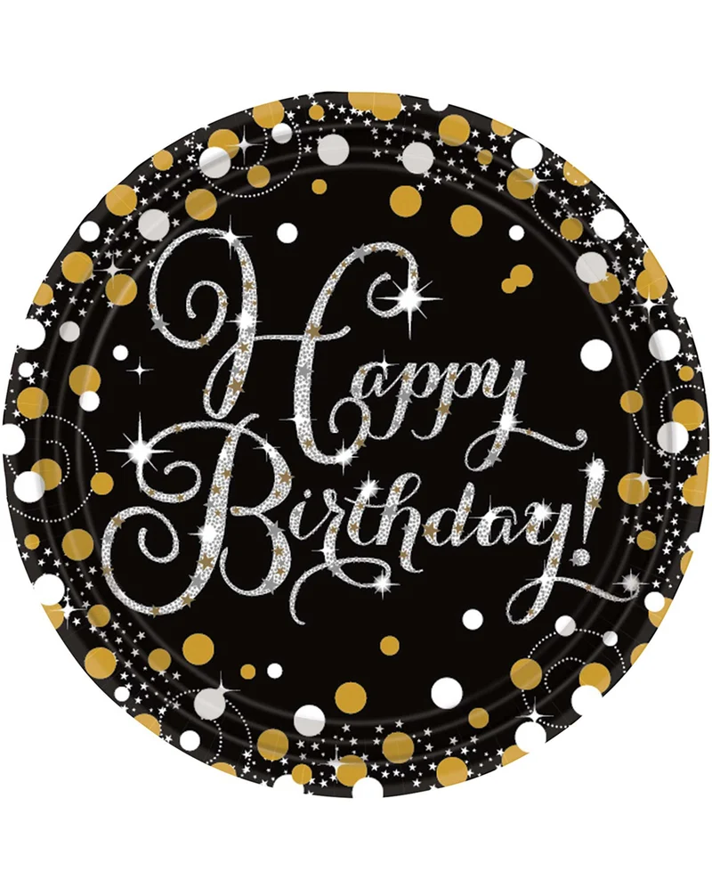 Happy Birthday Einwegteller Glamour 8 St.