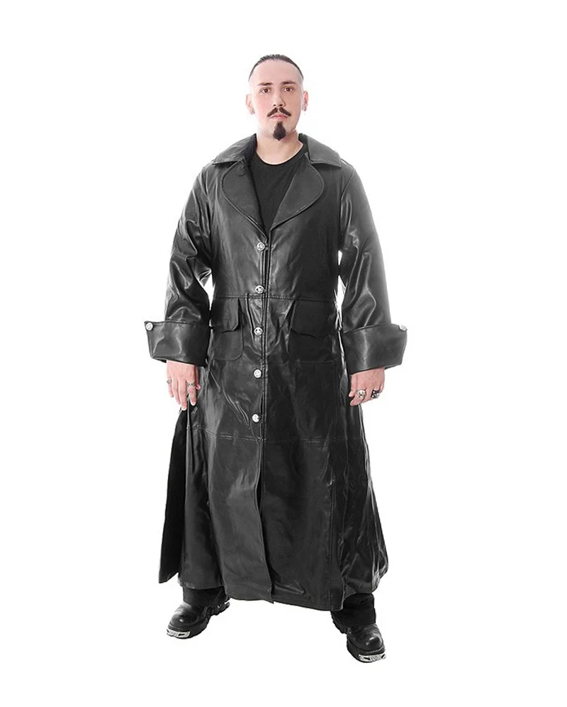 Piraten Gothic-Mantel aus Kunstleder