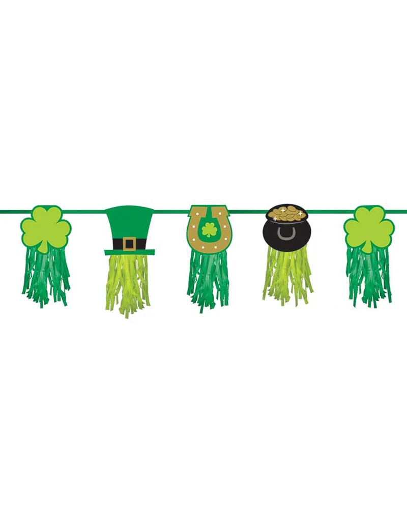 Grüne St. Patricks Day Girlande mit Motiv 2,43m
