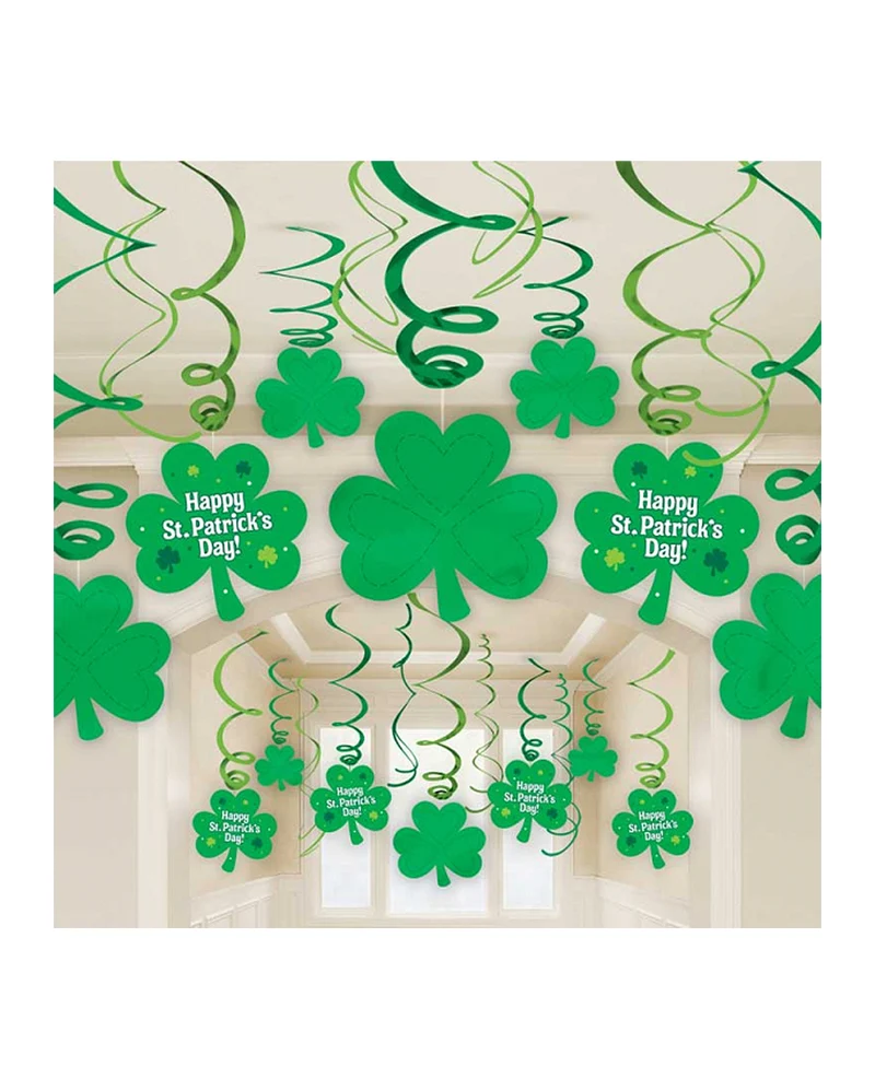 St. Patrick Kleeblatt Dekospiralen 30 Stück