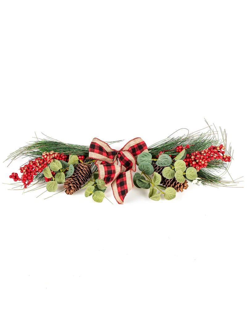 Rustikaler Weihnachtstischläufer 50 cm mit Tannenzapfen