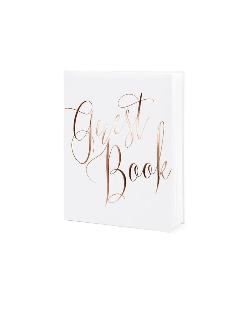 Gästebuch weiß und roségold 22 Seiten 20 x 24,5 cm für Hochzeit