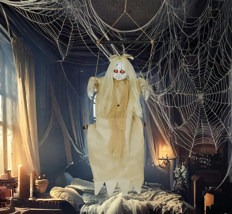 Halloween Puppe mit Licht und Sound 75cm