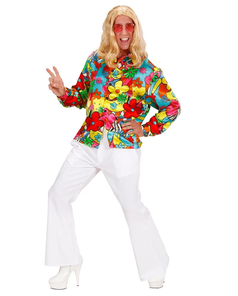 Buntes Flower Power Herrenhemd