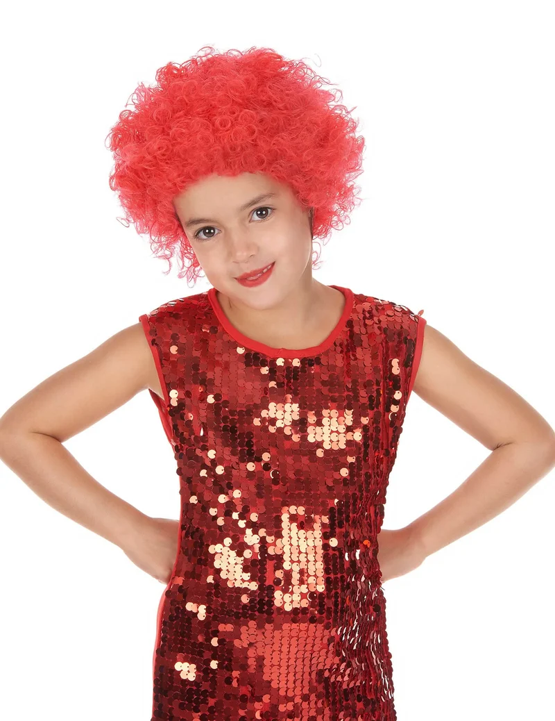 Rote Kinderperücke für Karneval und Disco