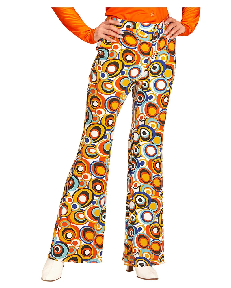 Funky Damen Schlaghose bunte Kreise