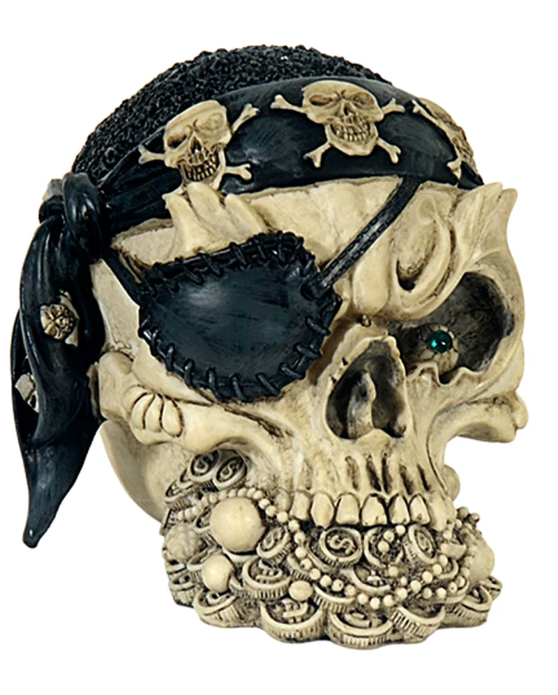 Totenkopf mit Piratentuch & Augenklappe