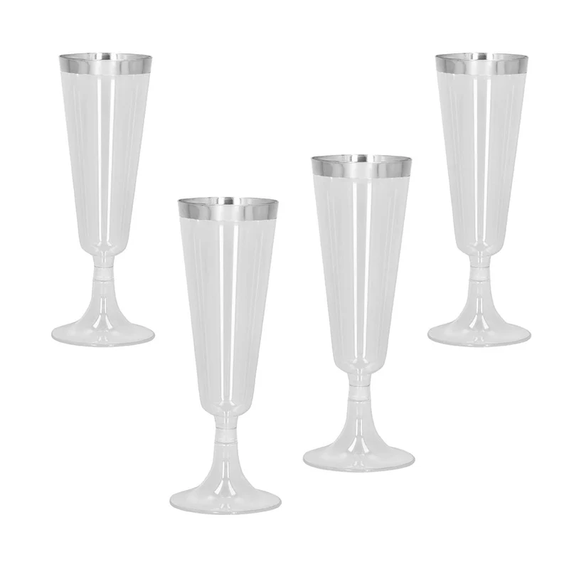 Silberne Champagnergläser 4 Stück