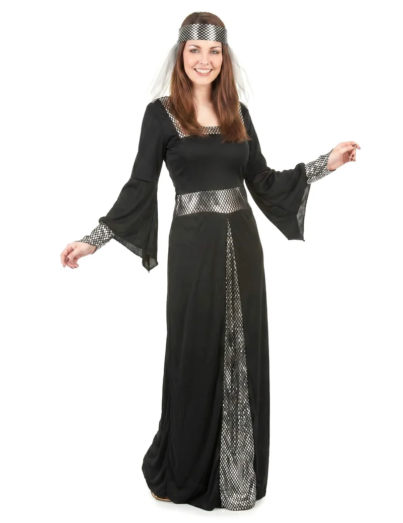Mittelalterliches Kostüm für Damen schwarz