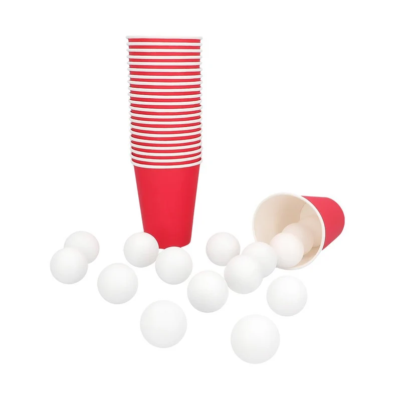 Rot Weiß Beerpong Set Plastik