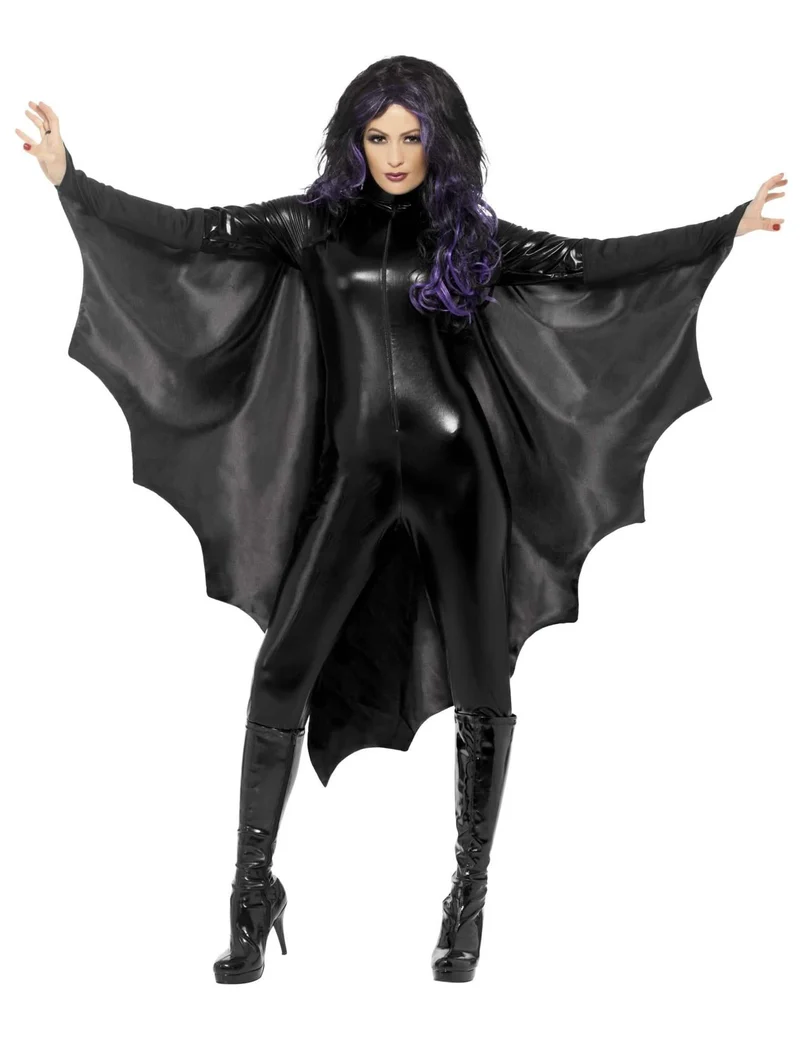 Fledermaus Cape für Damen schwarz