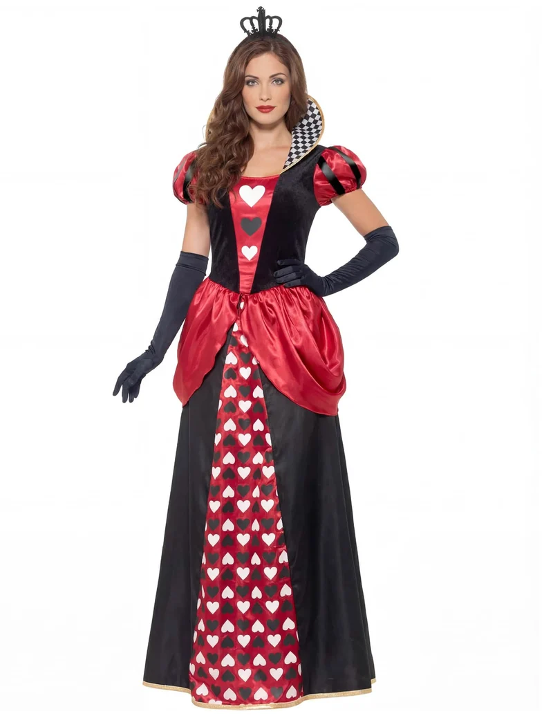 Herzkönigin Damenkostüm schwarz-weiss-rot