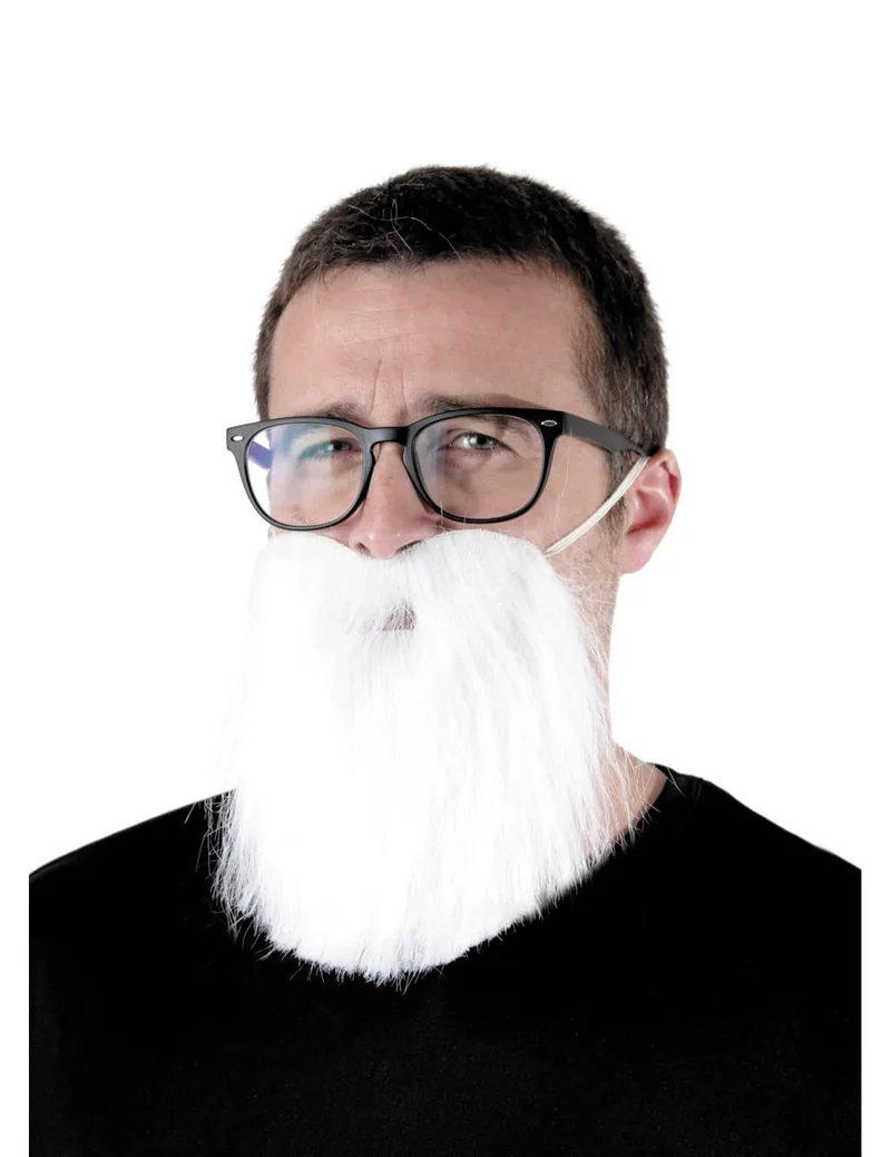 Hipster Bart für Erwachsene weiß