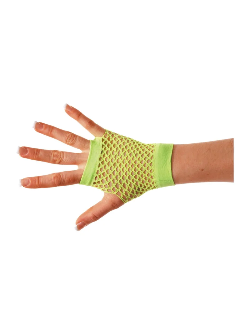 Fingerlose Netzhandschuhe für Erwachsene neongrün