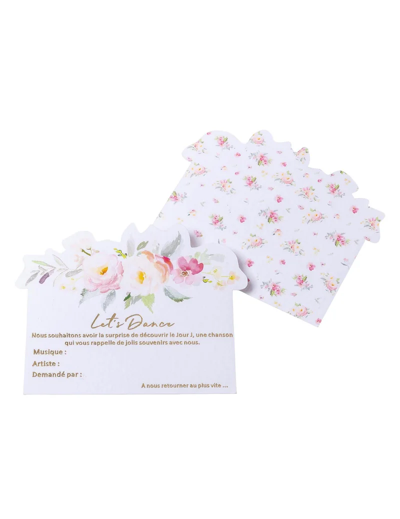 35 Let's Dance Aquarellkarten mit Goldfolie 8 x 10 cm für Hochzeitsunterhaltung