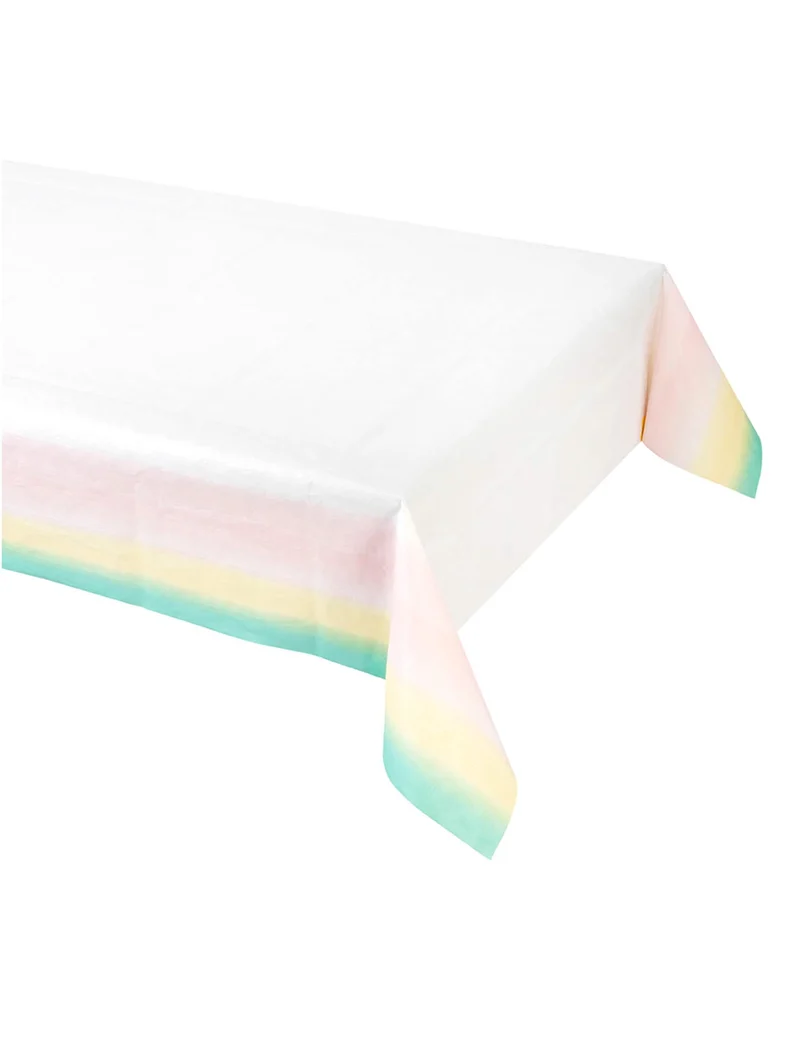Pastellfarbene Kunststofftischdecke 180 x 120 cm