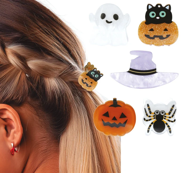 Halloween Haarspange Kürbis und Gespenst 5tlg