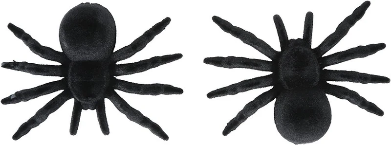 Schwarze Fake Spinne 10cm 2Stk