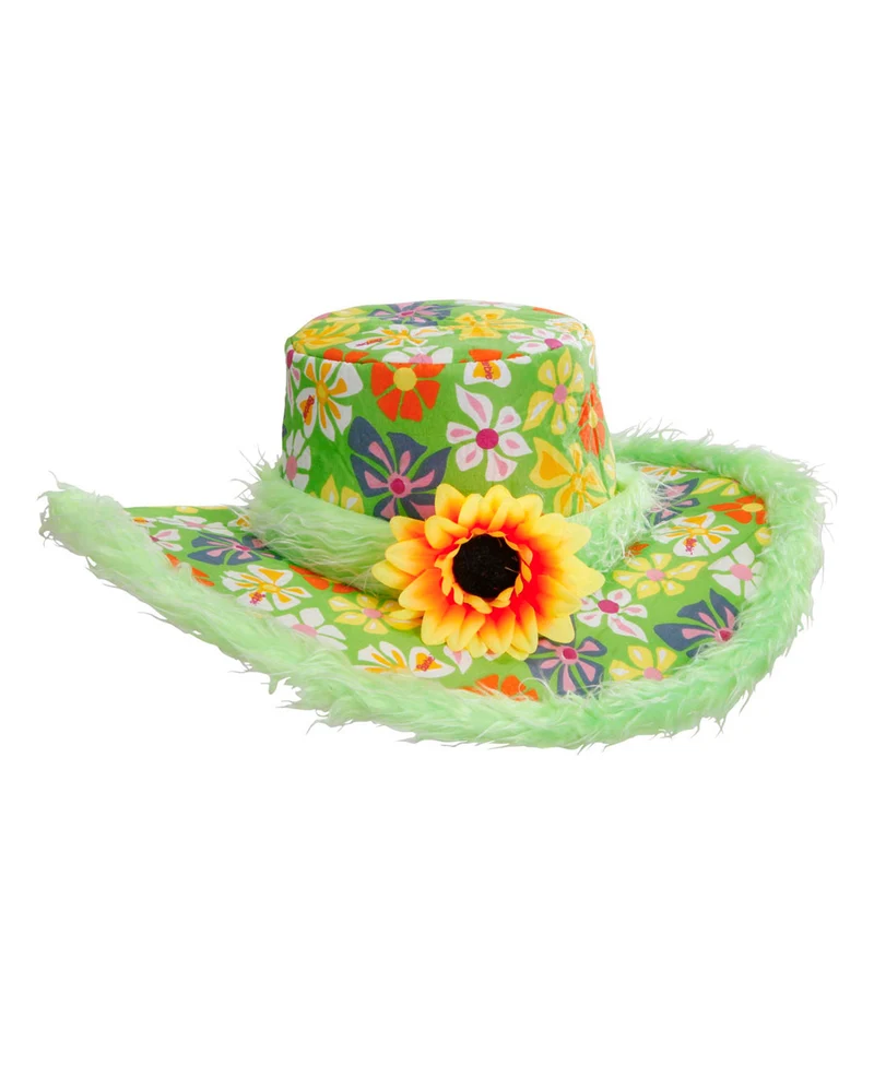Bunter Hippie Hut mit Blume