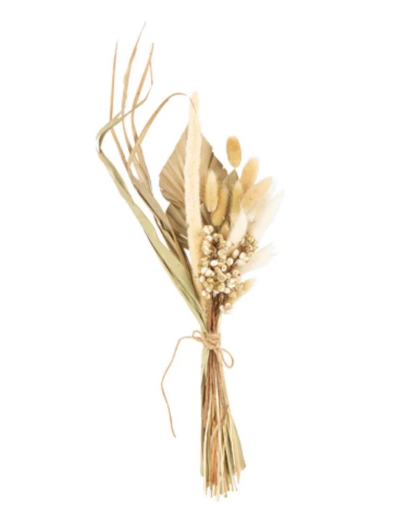 Getrockneter Blumenstrauß Olga mit goldenen Pailletten 45 cm für Hochzeiten