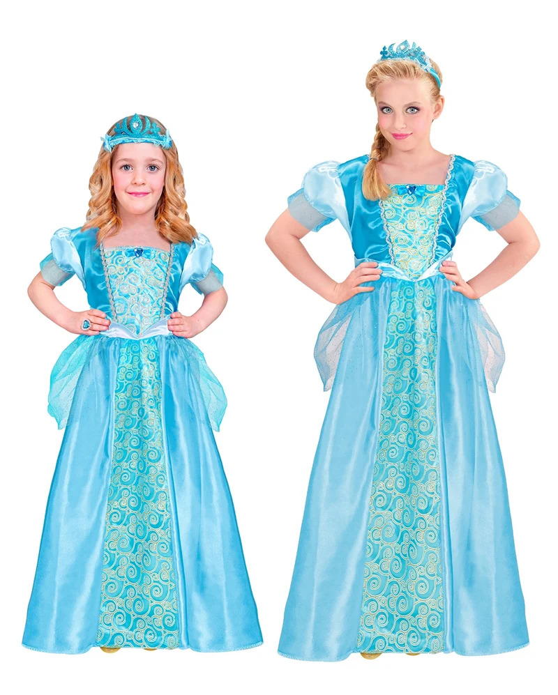 Blaues Schneeprinzessin Kinderkostüm