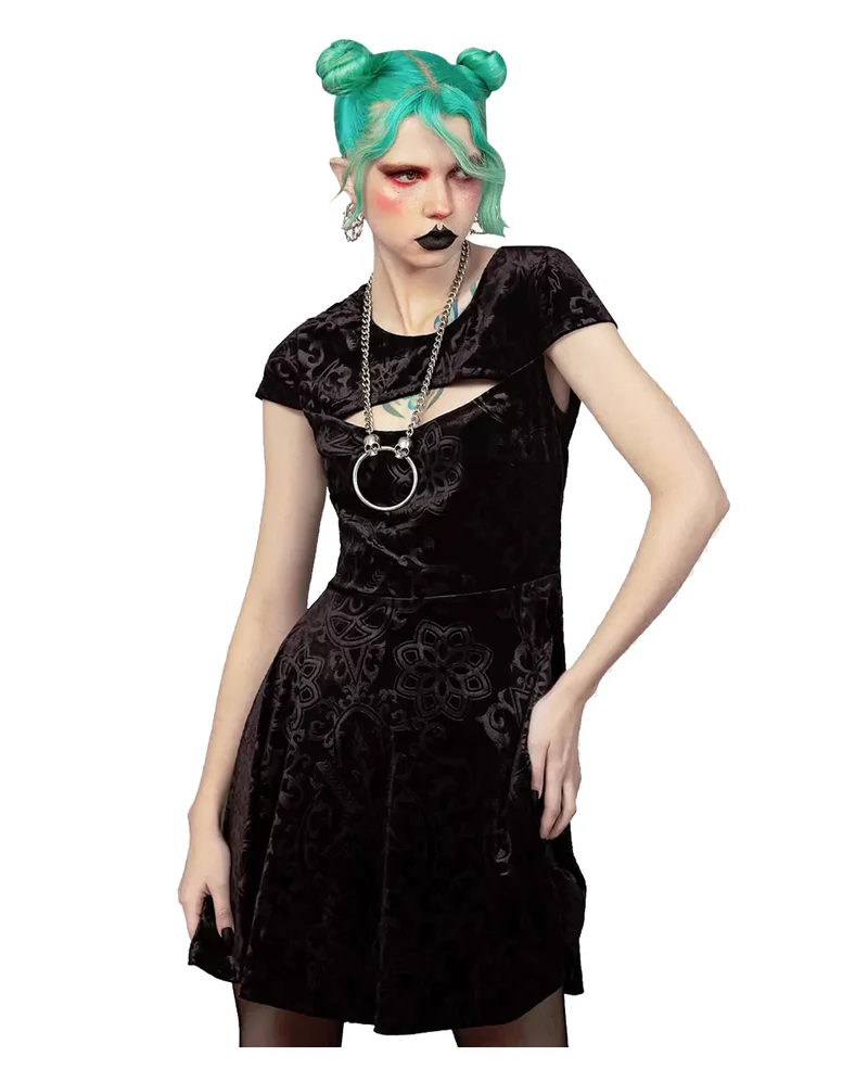 KILLSTAR Blasphemia Keyhole Skater Kleid