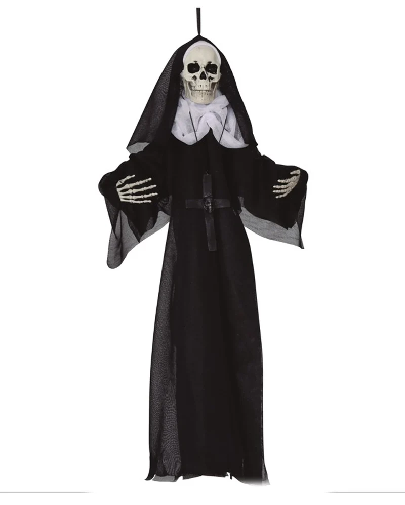 Nonne als Skelett Hängefigur