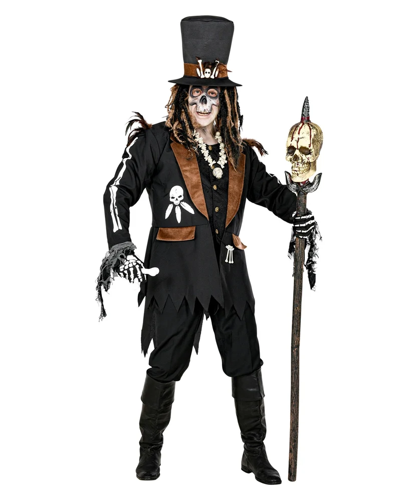 Voodoo Priester Halloween Kostüm Mantel