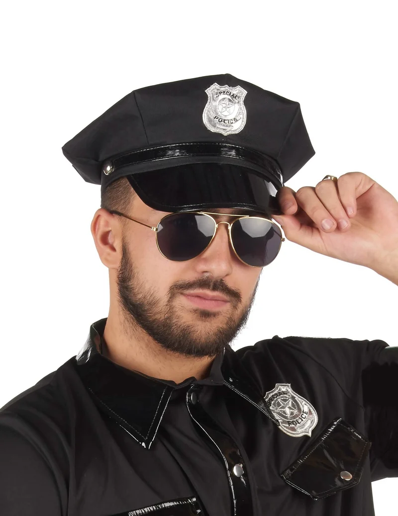 Schwarze Polizisten Kappe