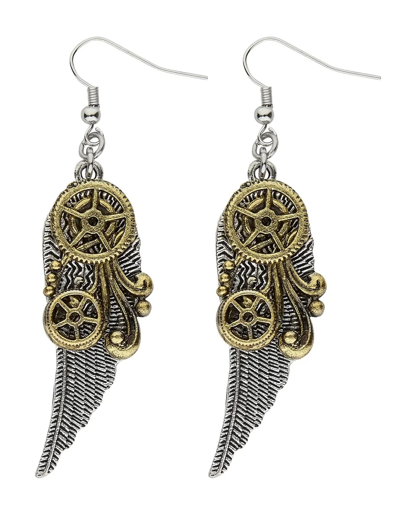 Steampunk Ohrringe Flügel für Erwachsene