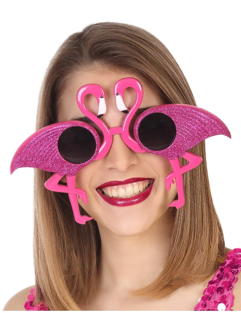 Humorvolle Flamingo Brille für Damen pink