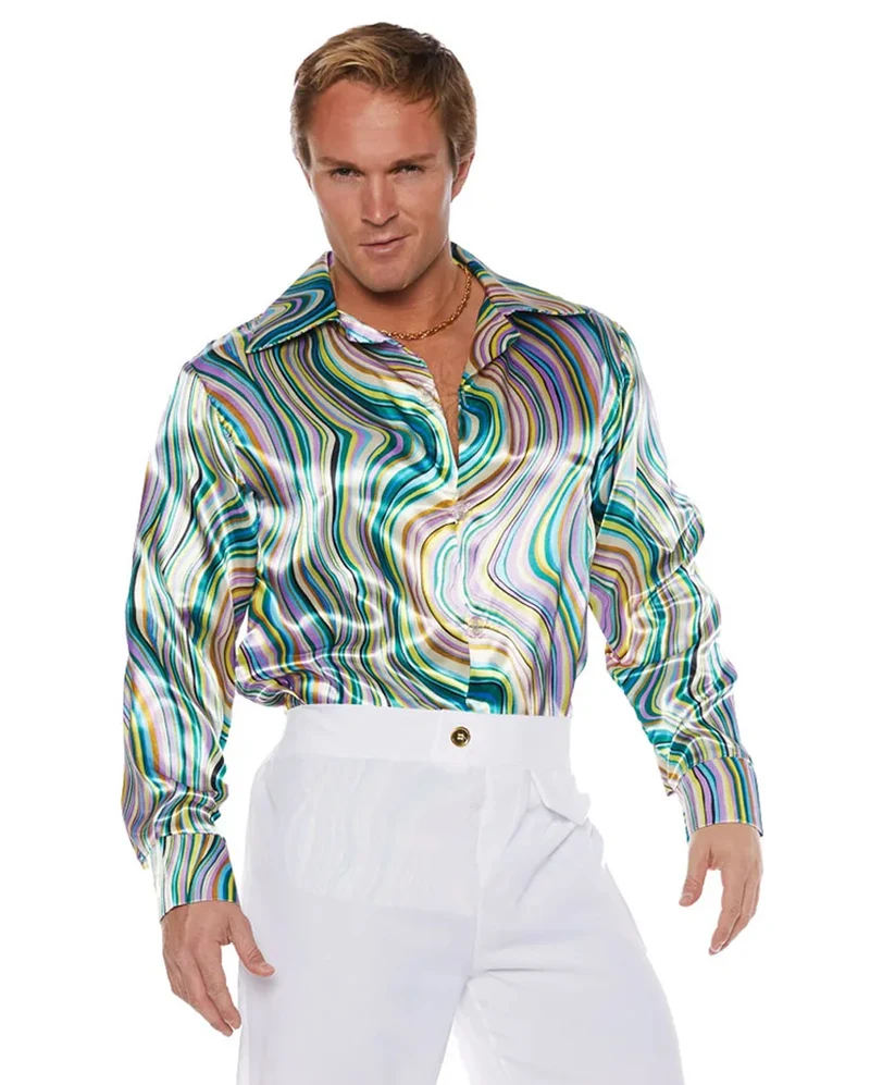 70er Jahre Disco Hemd mit Swirls