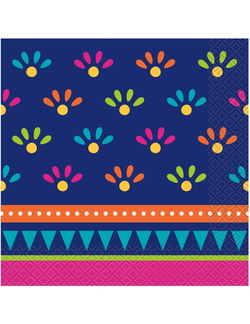 20 lila Boho Fiesta Papierservietten 33x33 cm