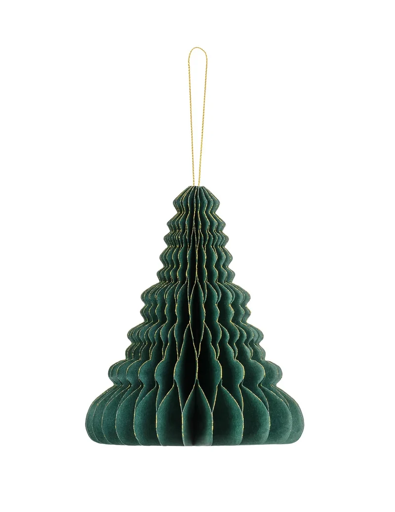 Wabenpapier Weihnachtsbaum Dekoration 15 cm grün und gold