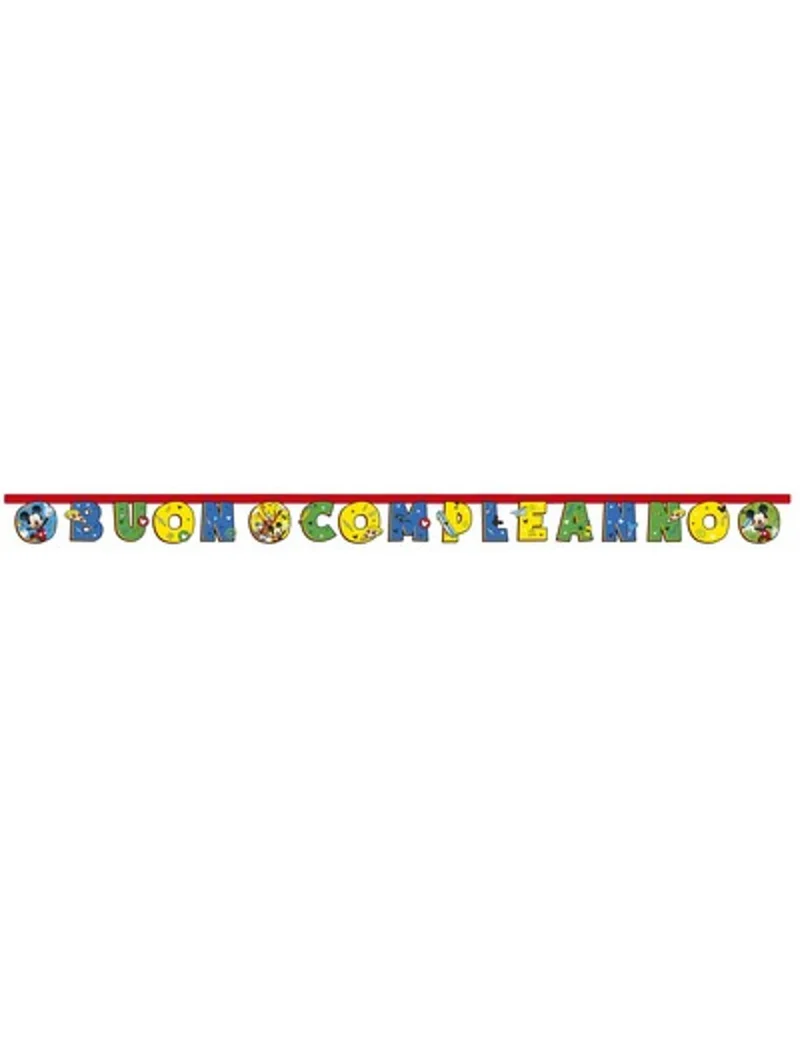 Kartónová girlanda Buon compleanno Mickey Mouse™ 240 x 15 cm